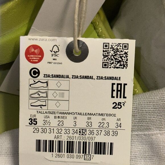 ZARA Kids | Lime Green | SOLID COLOR SANDALS - Picture 6 of 6